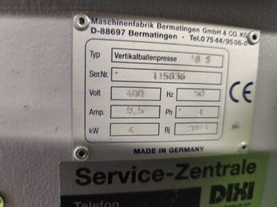 Papier- Karton Ballenpresse Vertikalballenpresse DIXI 18 S
